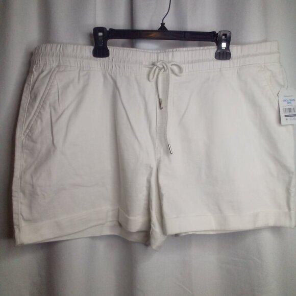 Time And Tru Shorts Women XXL 20 Relaxed Fit Cuff Hem White - Picture 9 of 15